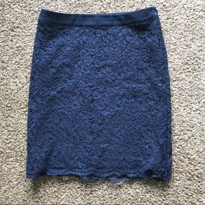 Navy Lace Skirt